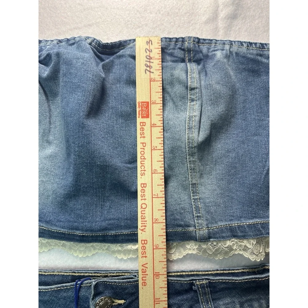Love Tree Denim Skirt and Strapless with Lace Top Set Women's Size Large NWT - Picture 6 of 10